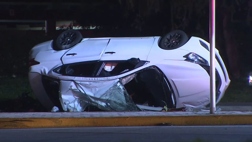 DEERFIELD BEACH: Rollover Crash on West Hillsborough Boulevard Leaves One Adult Dead and Three Children Hospitalized